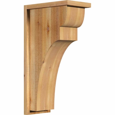 Ekena Millwork Yorktown Rough Sawn Corbel w/Backplate, Western Red Cedar, 8"W x 14"D x 26"H COR08X14X26YOR01RWR